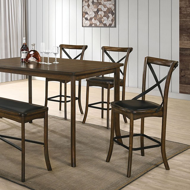 image of Industrial Burnished Oak Counter Ht. Table with sku:idf-3148pt-foa