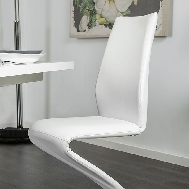 image of Contemporary White/Chrome Side Chair (2/CTN) with sku:idf-3650sc-foa