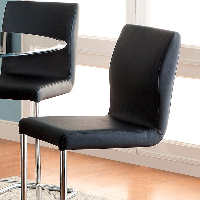 image of Contemporary Black/Chrome Counter Ht. Chair (2/CTN) with sku:idf-3825bk-pc-foa