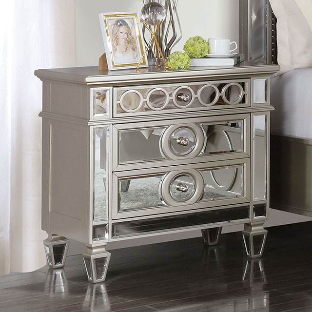 image of Glam Champagne Night Stand with sku:idf-7134n-foa