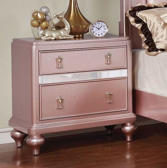 image of Contemporary Rose Gold Night Stand with sku:idf-7170rg-n-foa