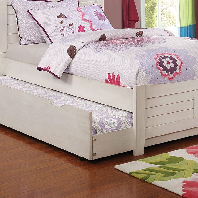 image of Transitional Antique White Trundle/Drawers with sku:idf-7517wh-tr-foa