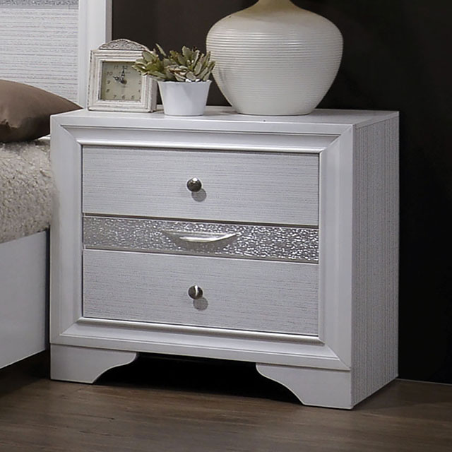 image of Contemporary White Night Stand with sku:idf-7552n-foa