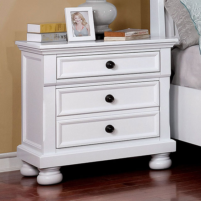 Rent to own Transitional White Night Stand - FlexShopper