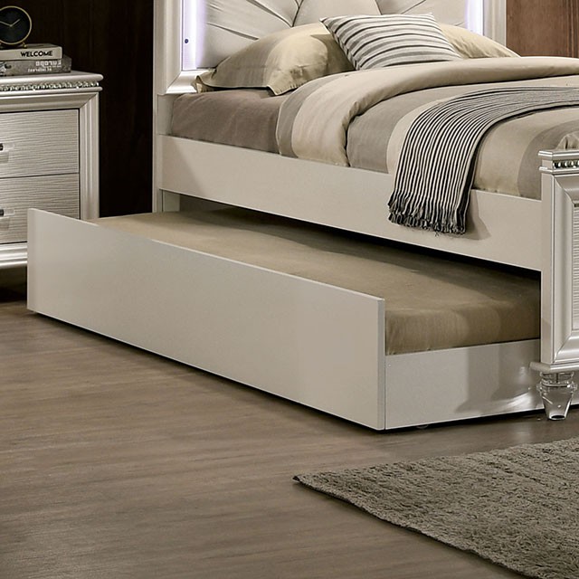 image of Contemporary Pearl White Trundle with sku:idf-7901tr-foa