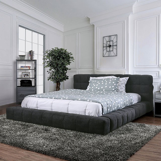 gray cal king bed frame