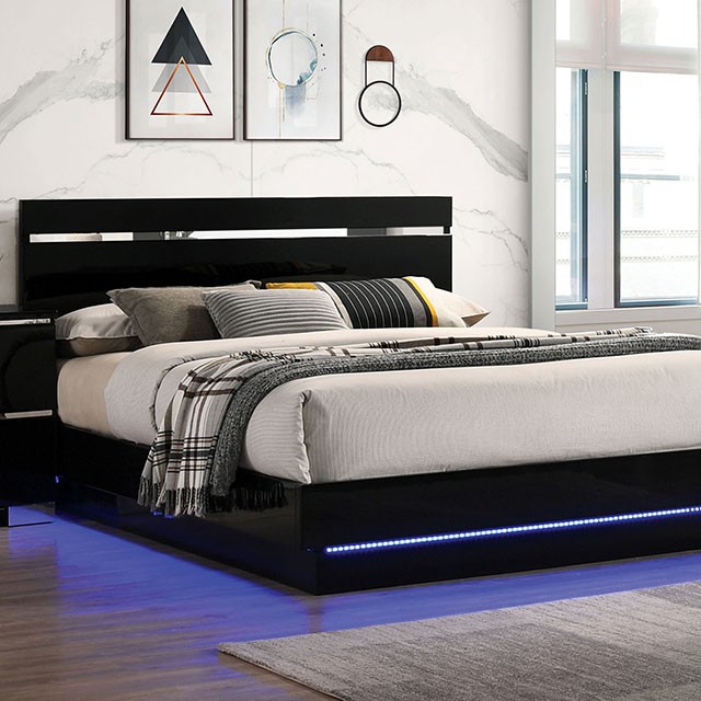 Black platform deals bed set