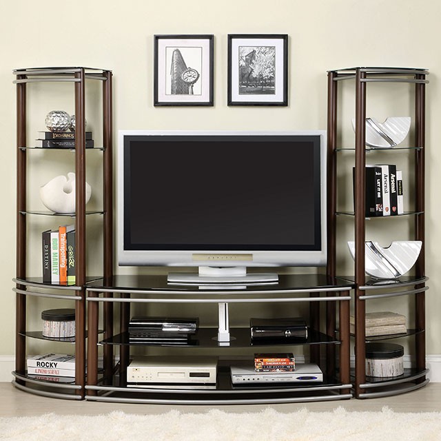 Rent To Own Contemporary Brown Silver 52 TV Console FlexShopper   Image 2174 